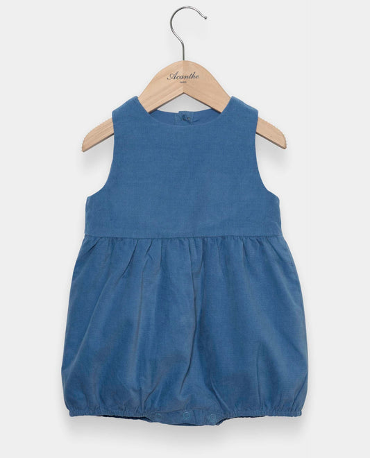 barboteuse velours Bleu