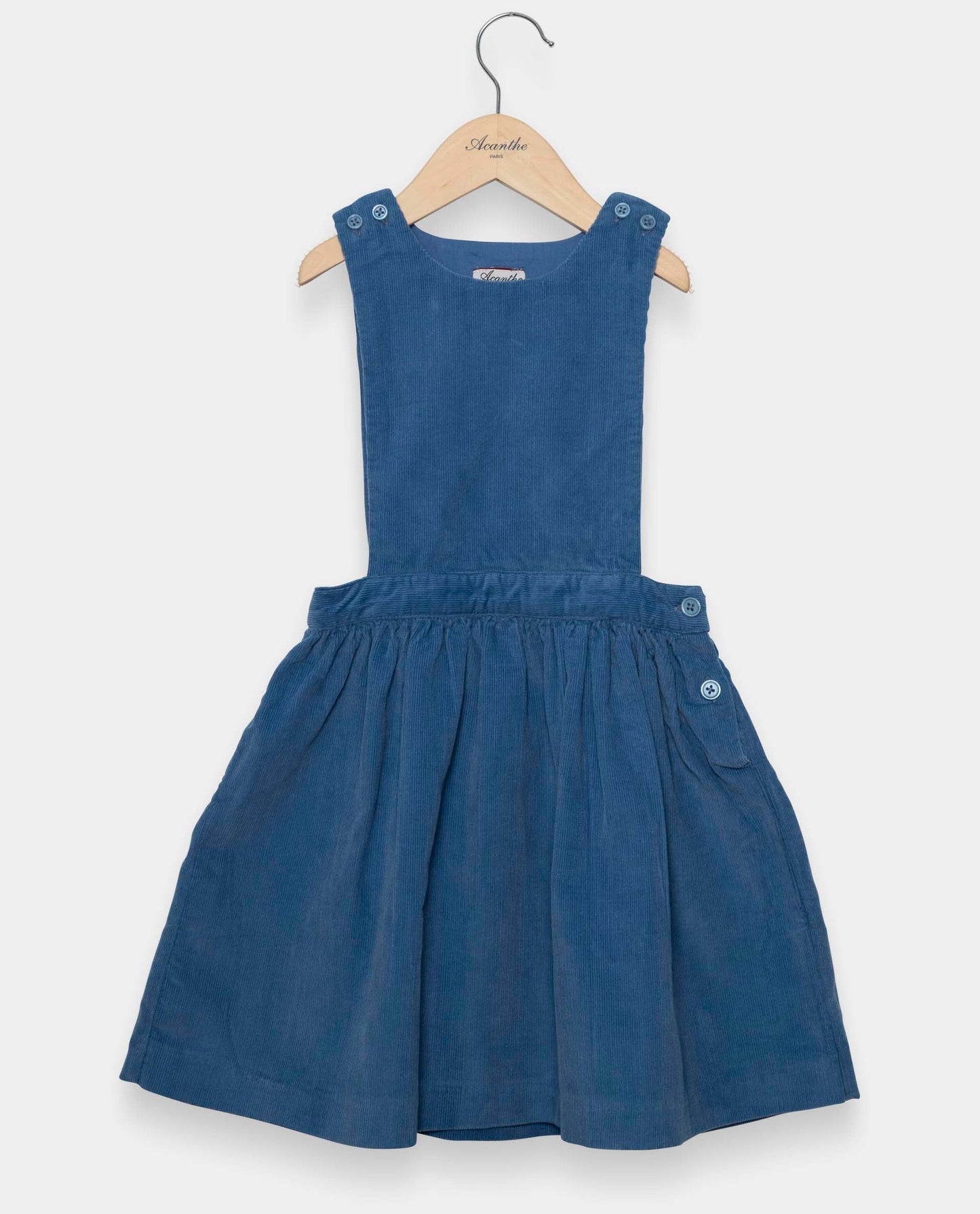 robe tablier velours Bleu