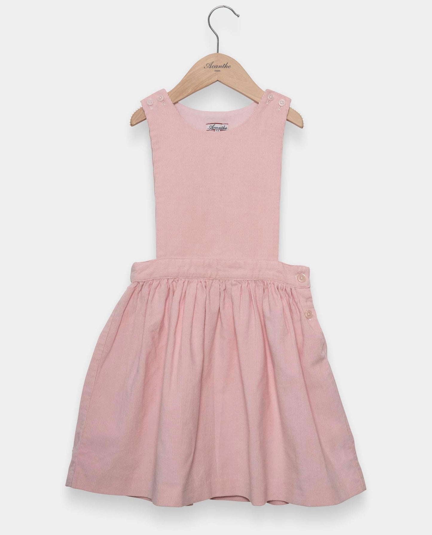 robe tablier velours Rose