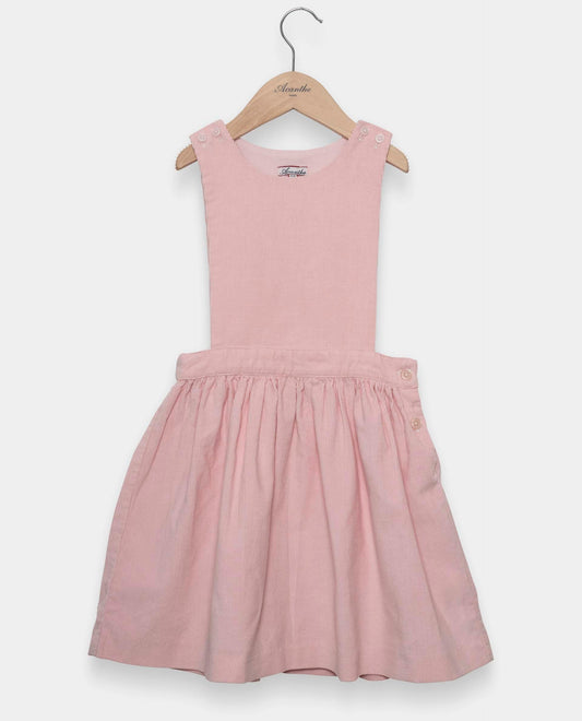 robe tablier velours Rose