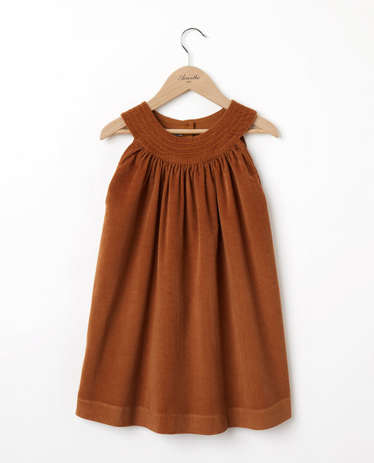 robe trapèze velours caramel