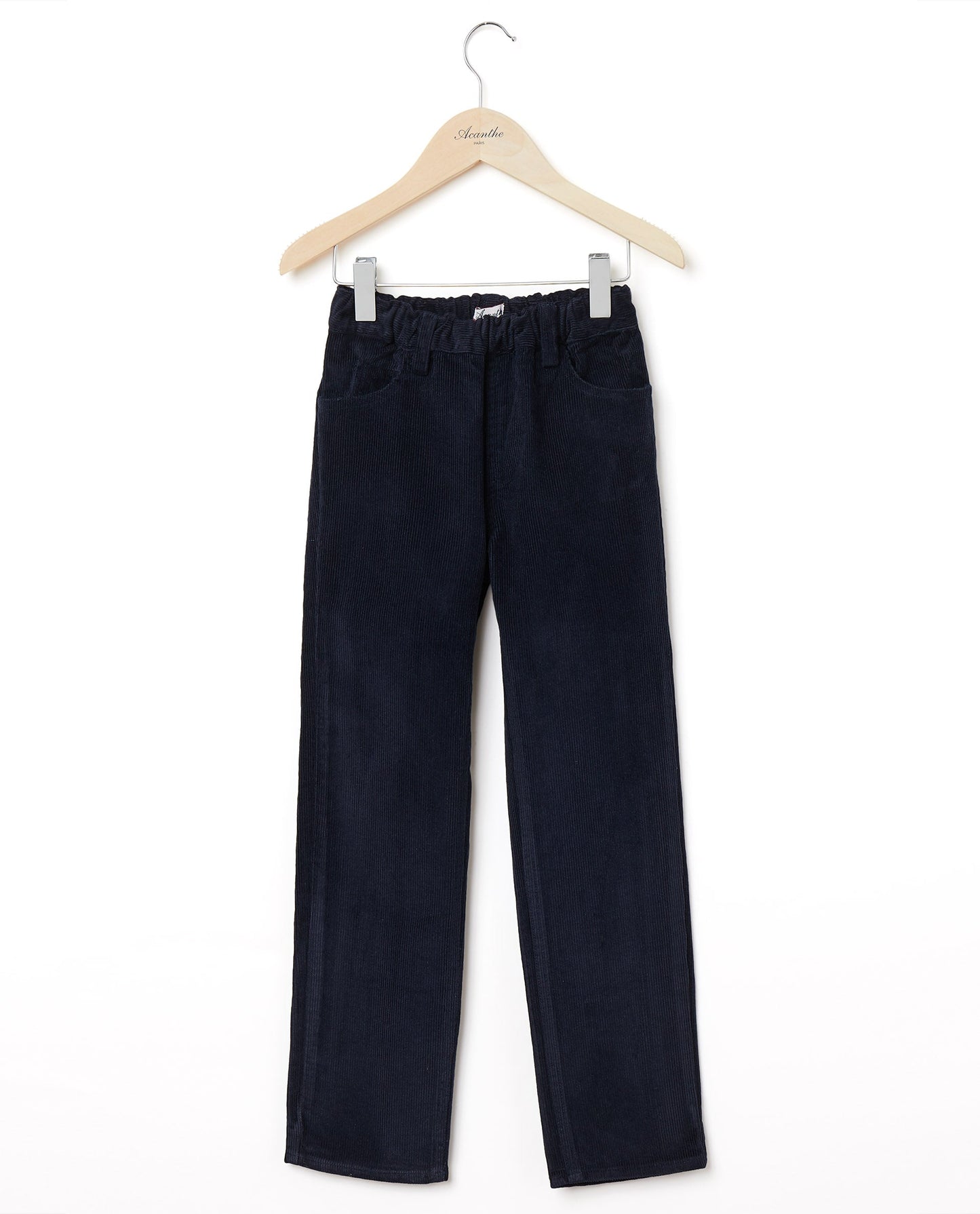 pantalon élastiqué velours Marine