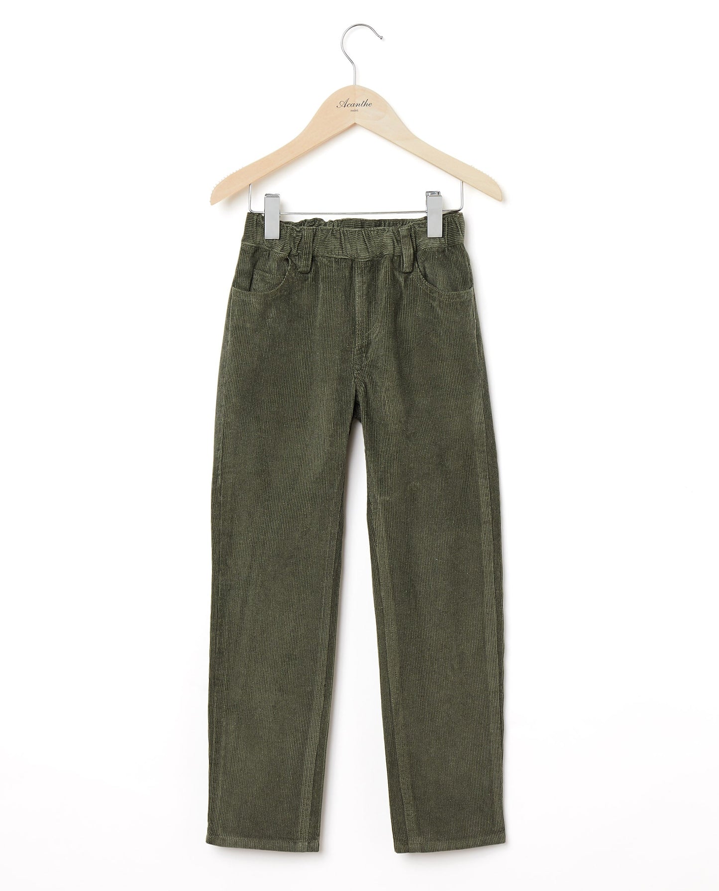 pantalon élastiqué velours Kaki