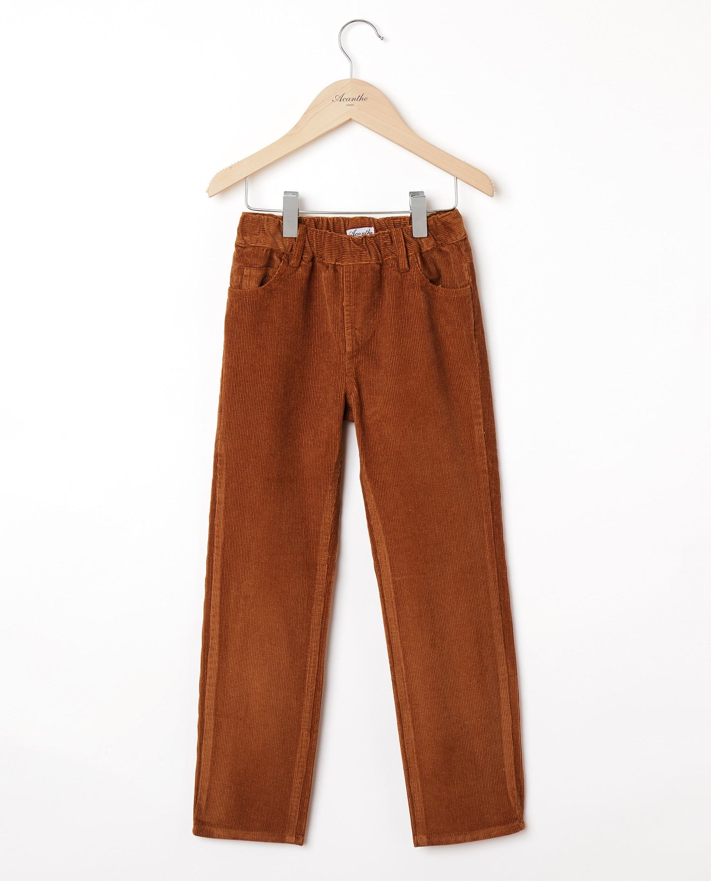 pantalon élastiqué velours caramel