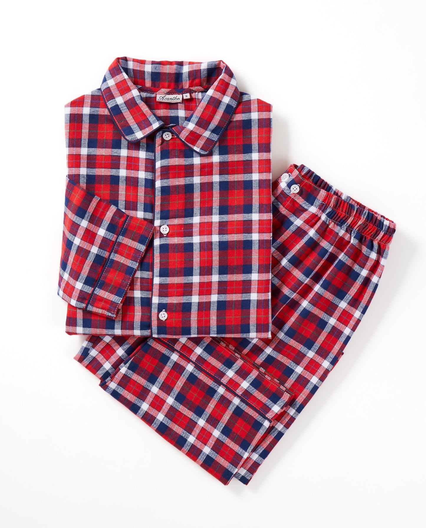 pyjama long écossais rouge