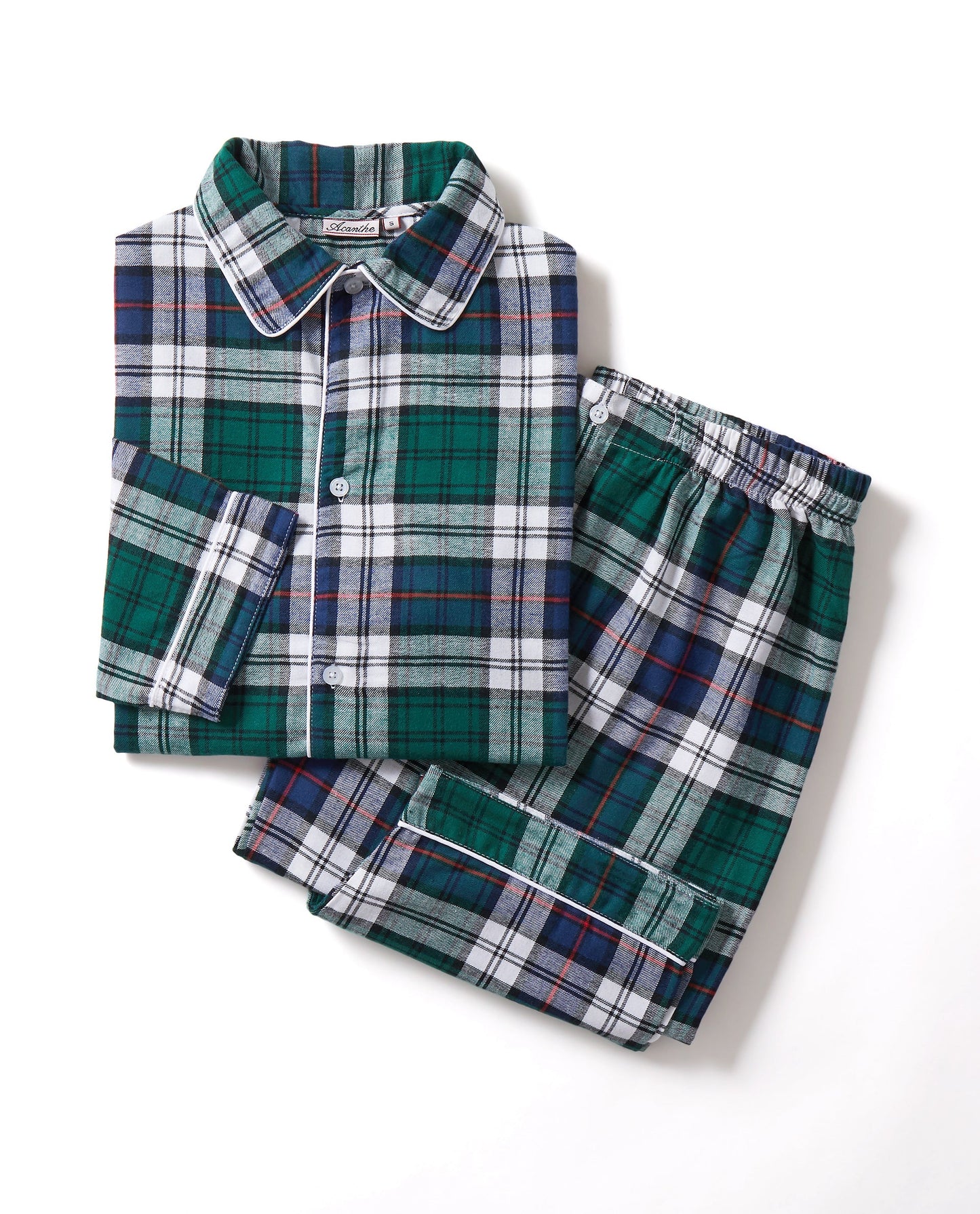 pyjama long écossais vert