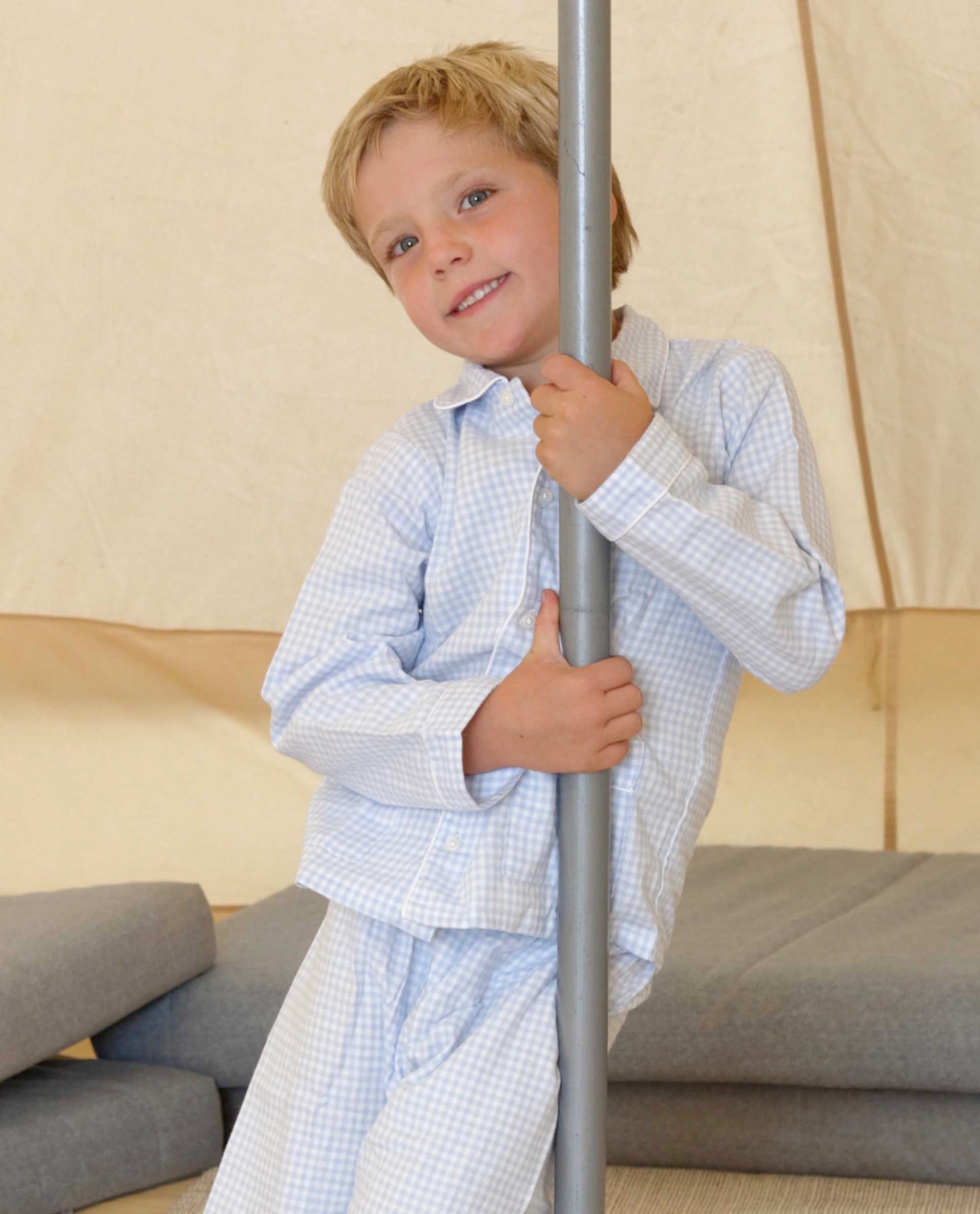 pyjama long JG Vichy ciel