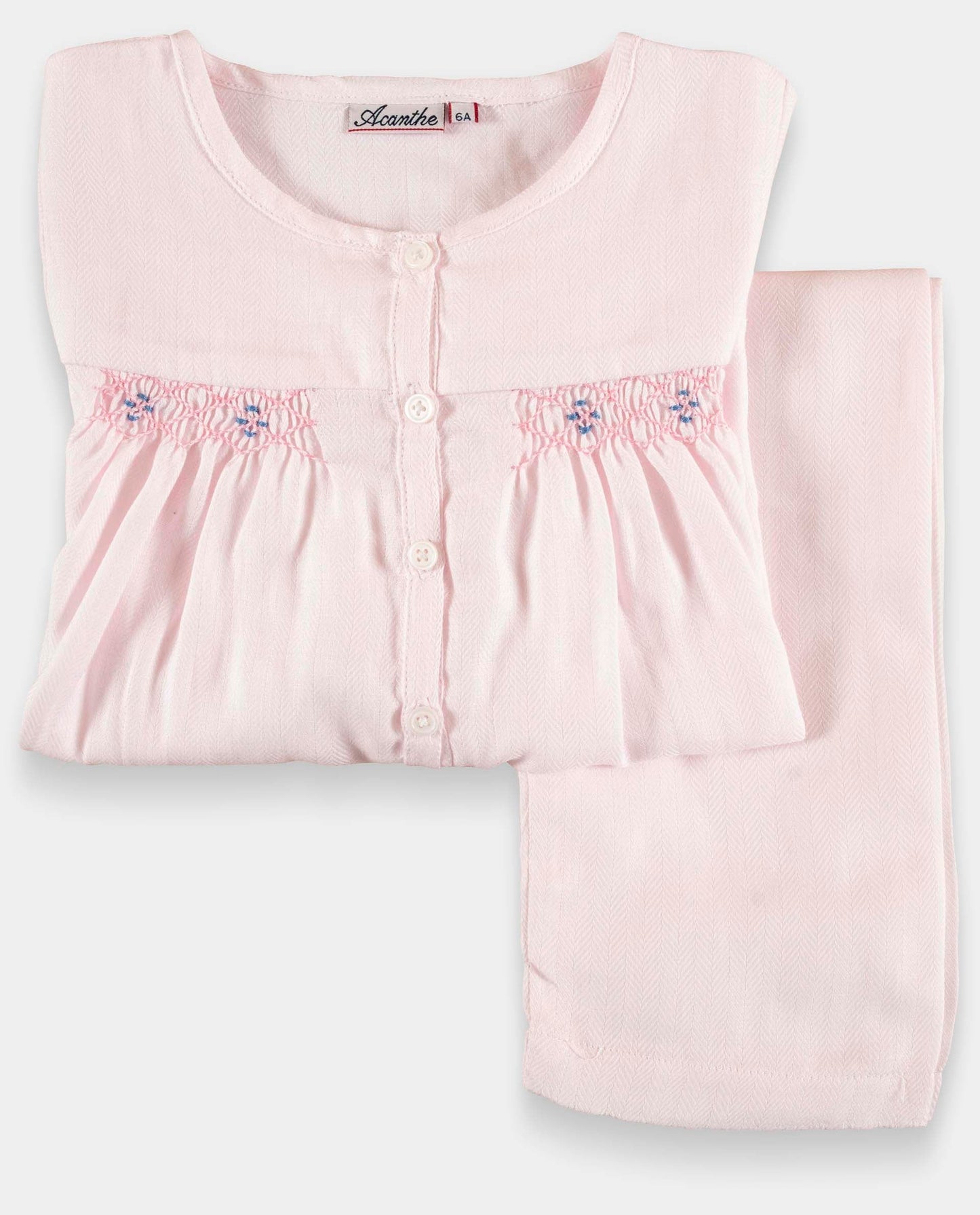 pyjama ml smocké Chevron rose