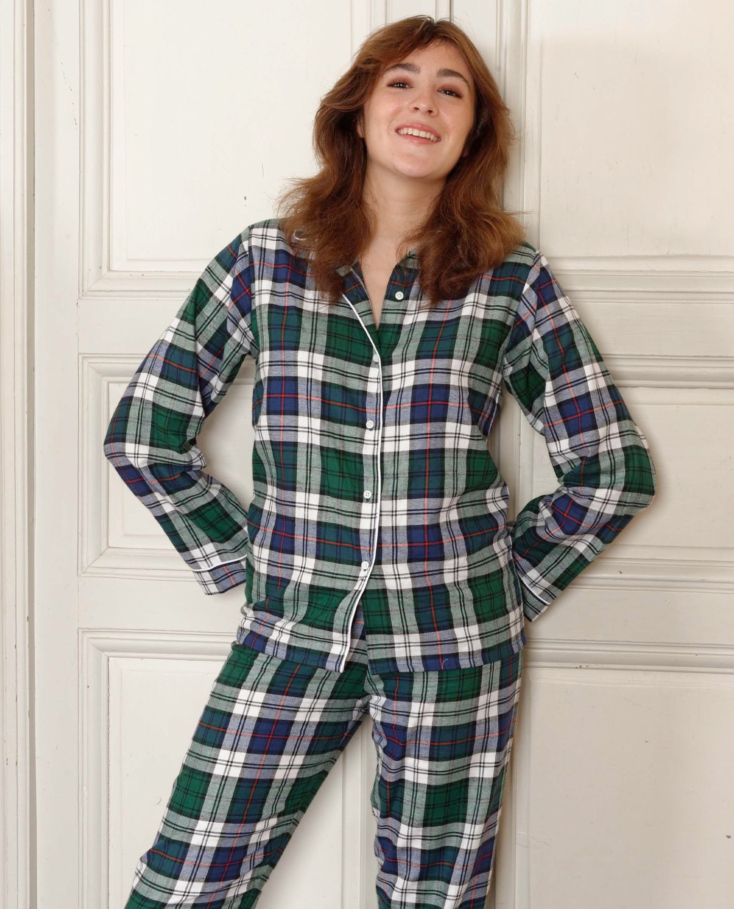 pyjama ml écossais vert