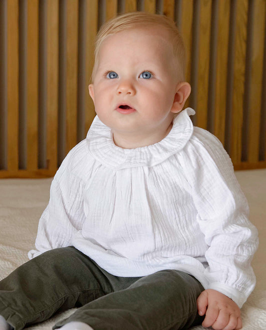 blouse gaze de coton Blanc