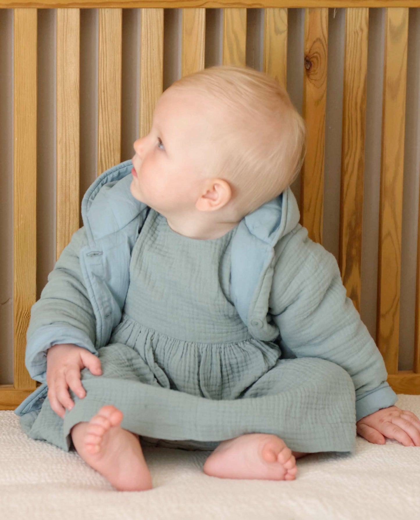 veste ouatinée gaze de coton Vert