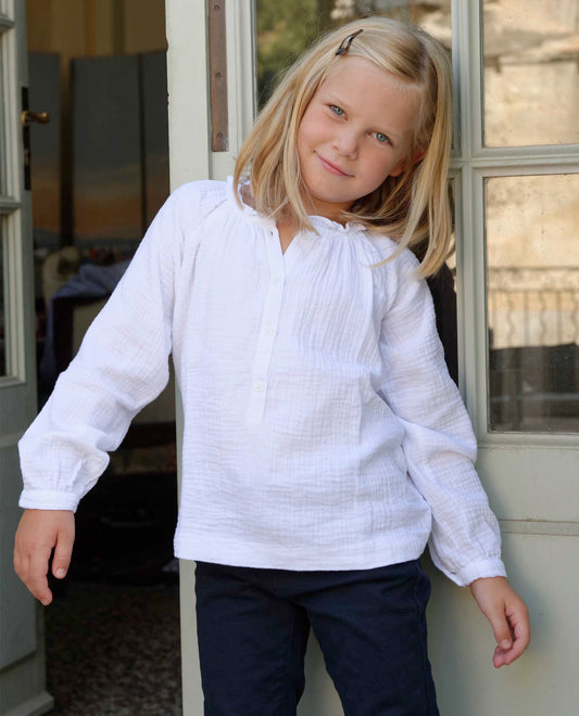 blouse gaze de coton Blanc
