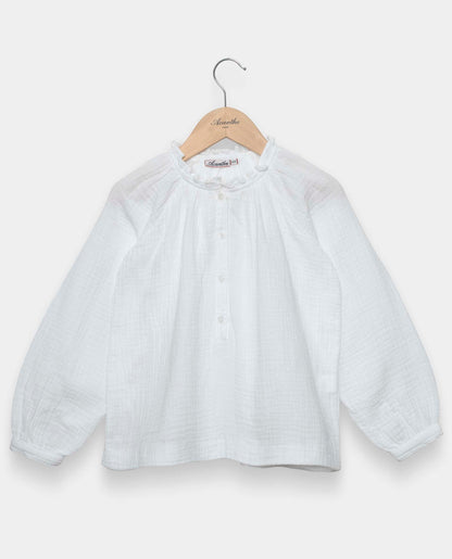 blouse gaze de coton Blanc