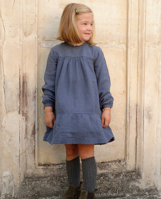 robe gaze de coton Bleu