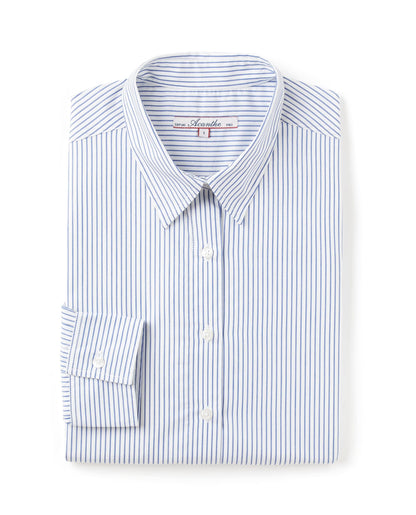 chemisier classique pli rond rayé marine