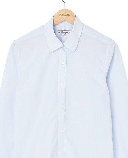 chemisier classique fine rayure ciel