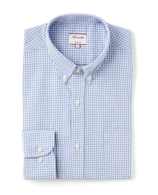 chemise CB regular carreaux ciel