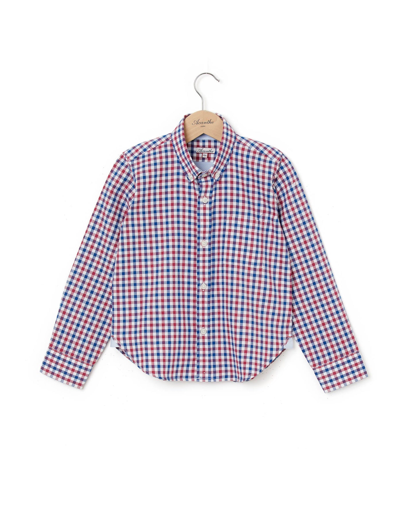 chemise ml vichy bleu/rouge