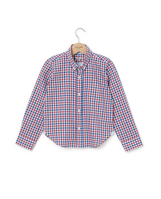 chemise ml vichy bleu/rouge