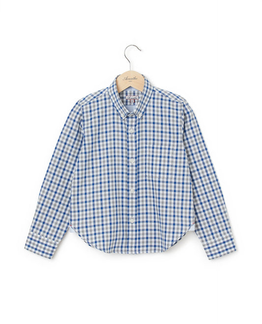 chemise ml vichy bleu/gris