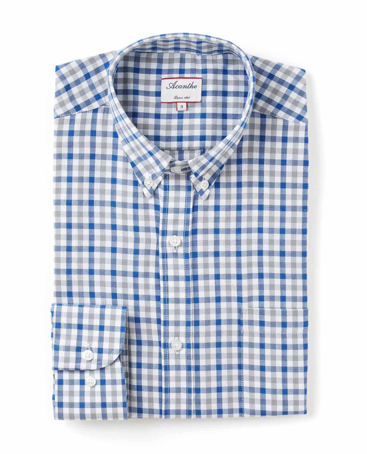 chemise CB regular vichy bleu/gris