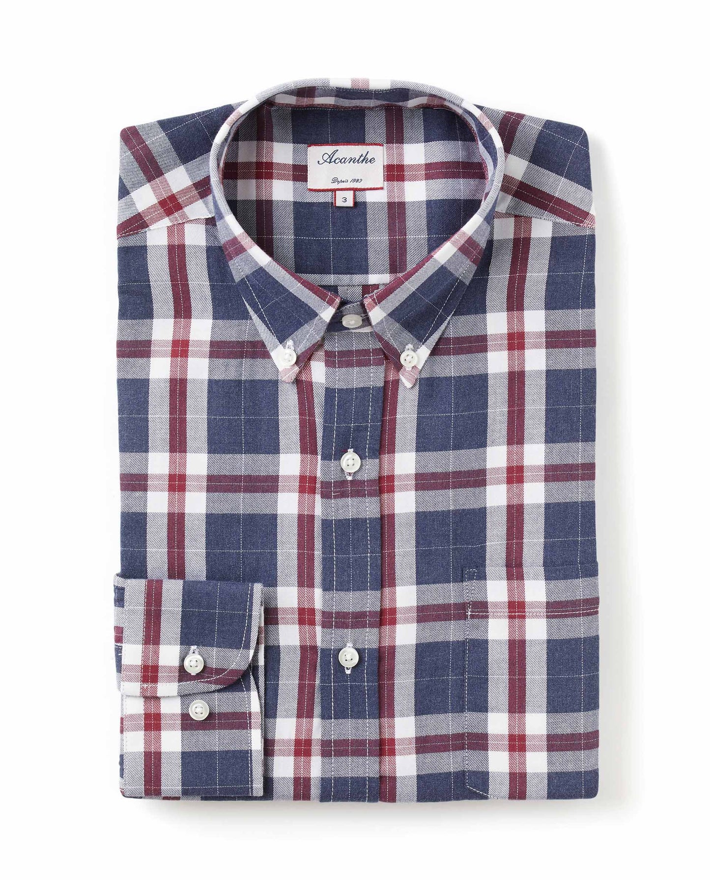 chemise CB regular carreau rouge/marine