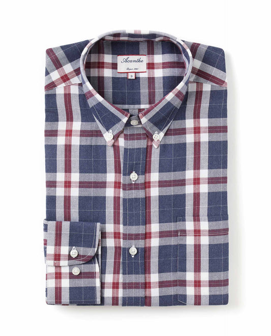chemise CB regular carreau rouge/marine