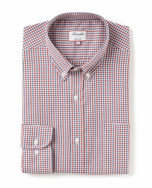 chemise CB regular carreaux bleu/orange