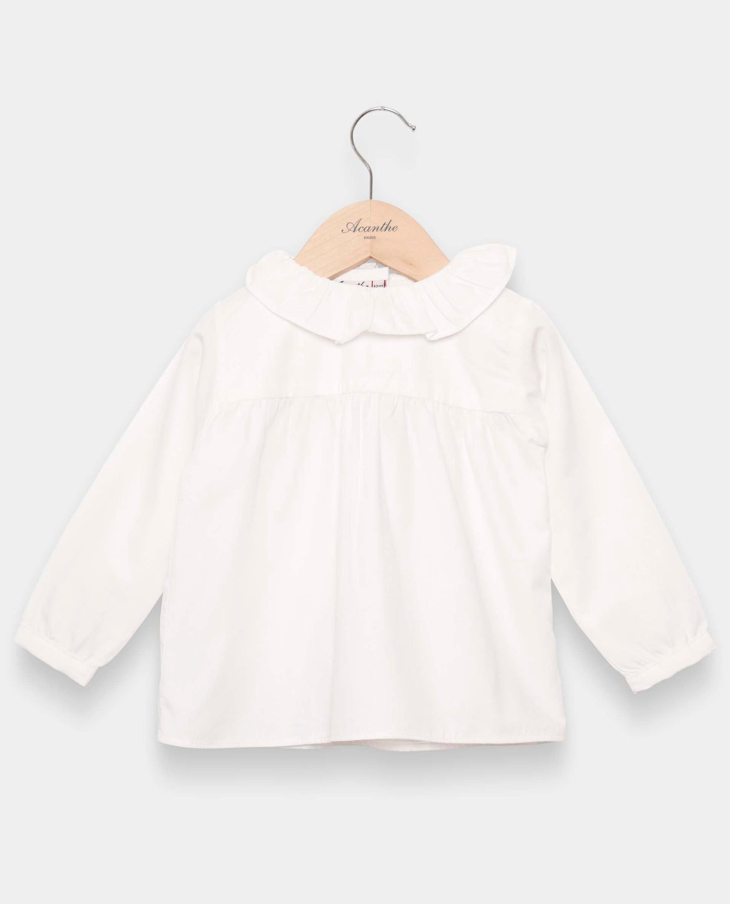 blouse col volanté ml Blanc