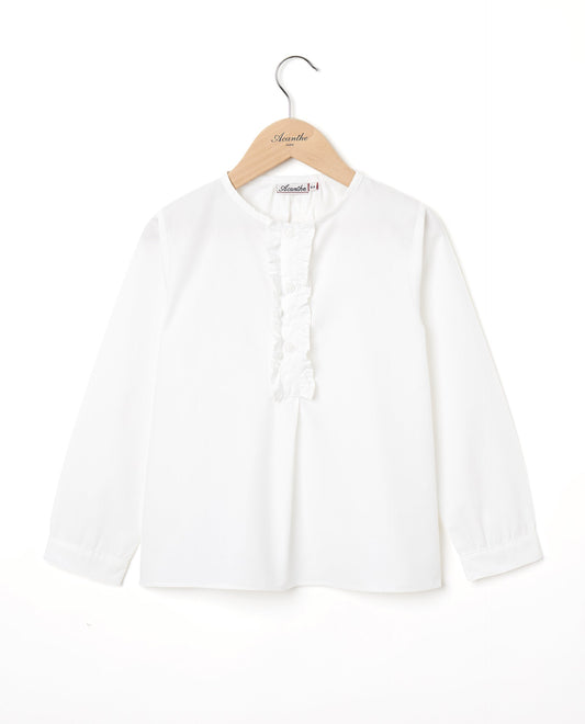 blouse ml volant devant Blanc
