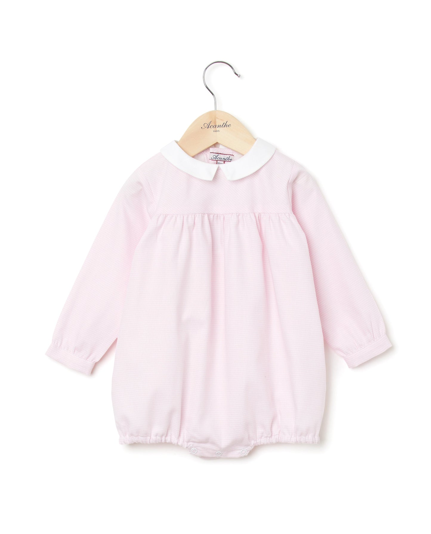 barboteuse flanelle ml pied de poule rose