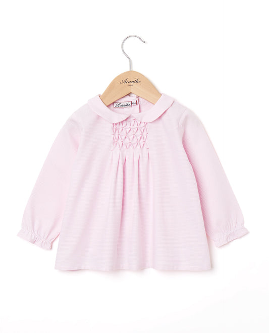 guimpe flanelle ml pied de poule rose