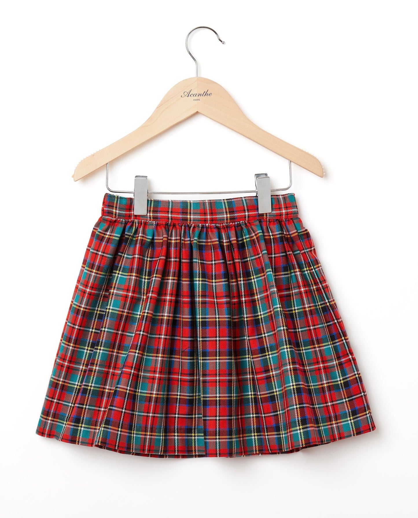 jupe écossais écossais rouge/vert