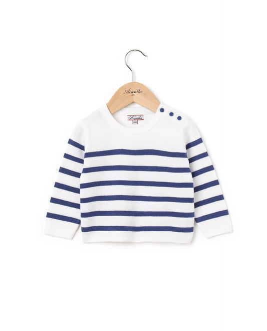 pull col rond rayé L