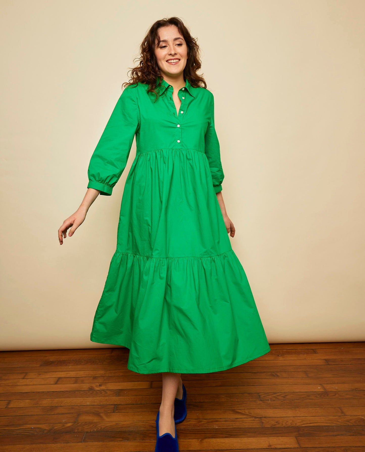 robe longue volant coton Fe