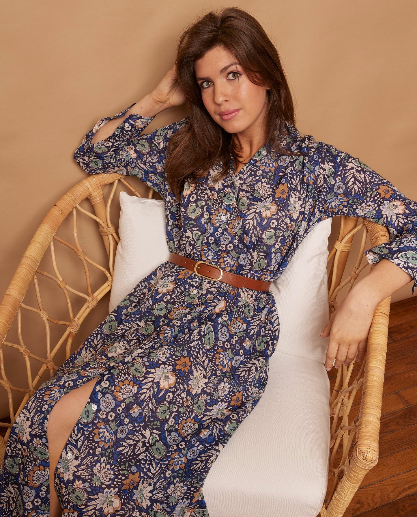 robe longue fendue voile de coton Fe