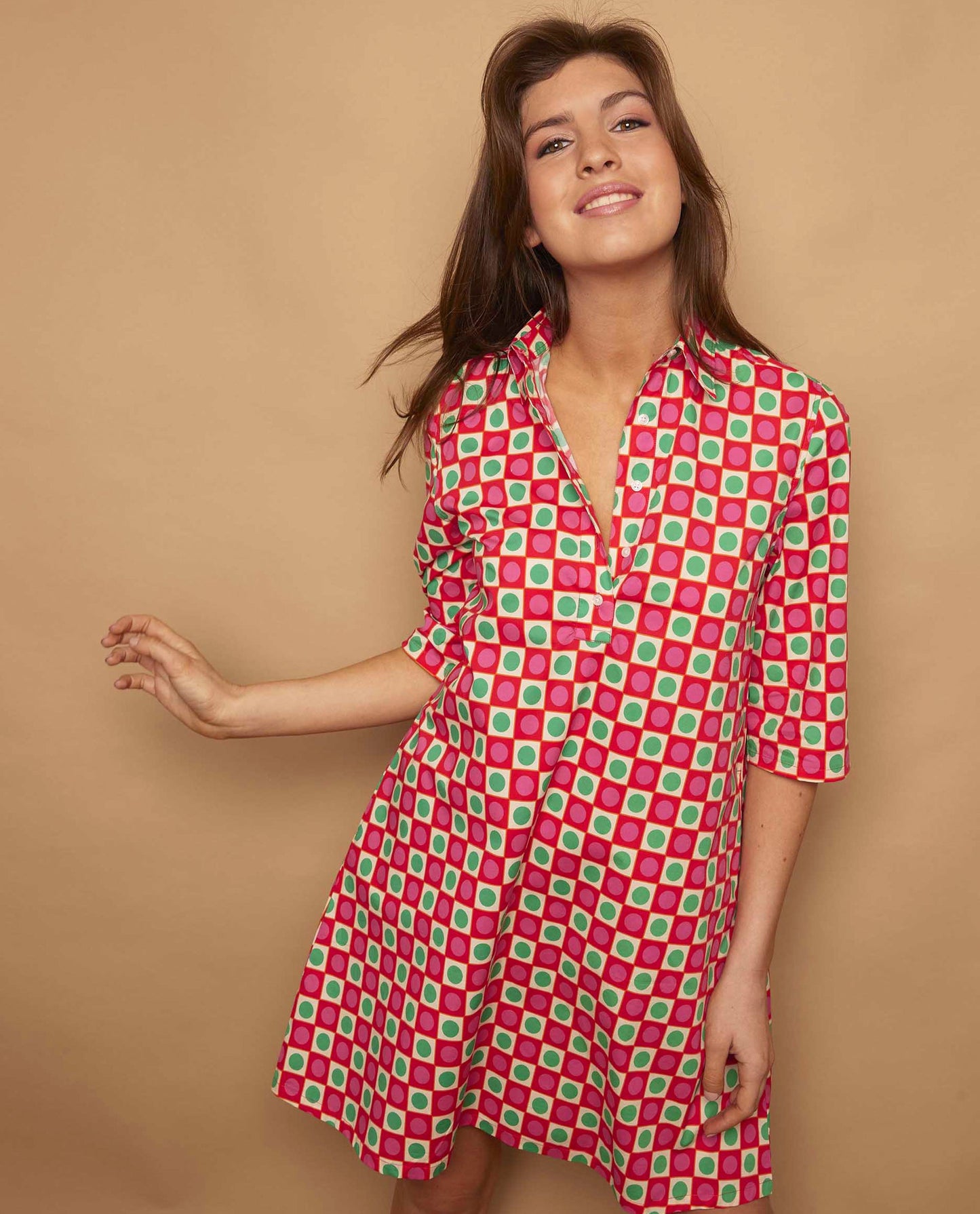 robe évasée pli creux coton Fe