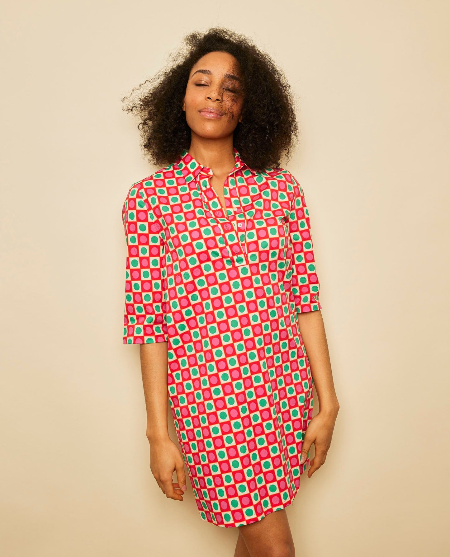 robe évasée pli creux coton Fe