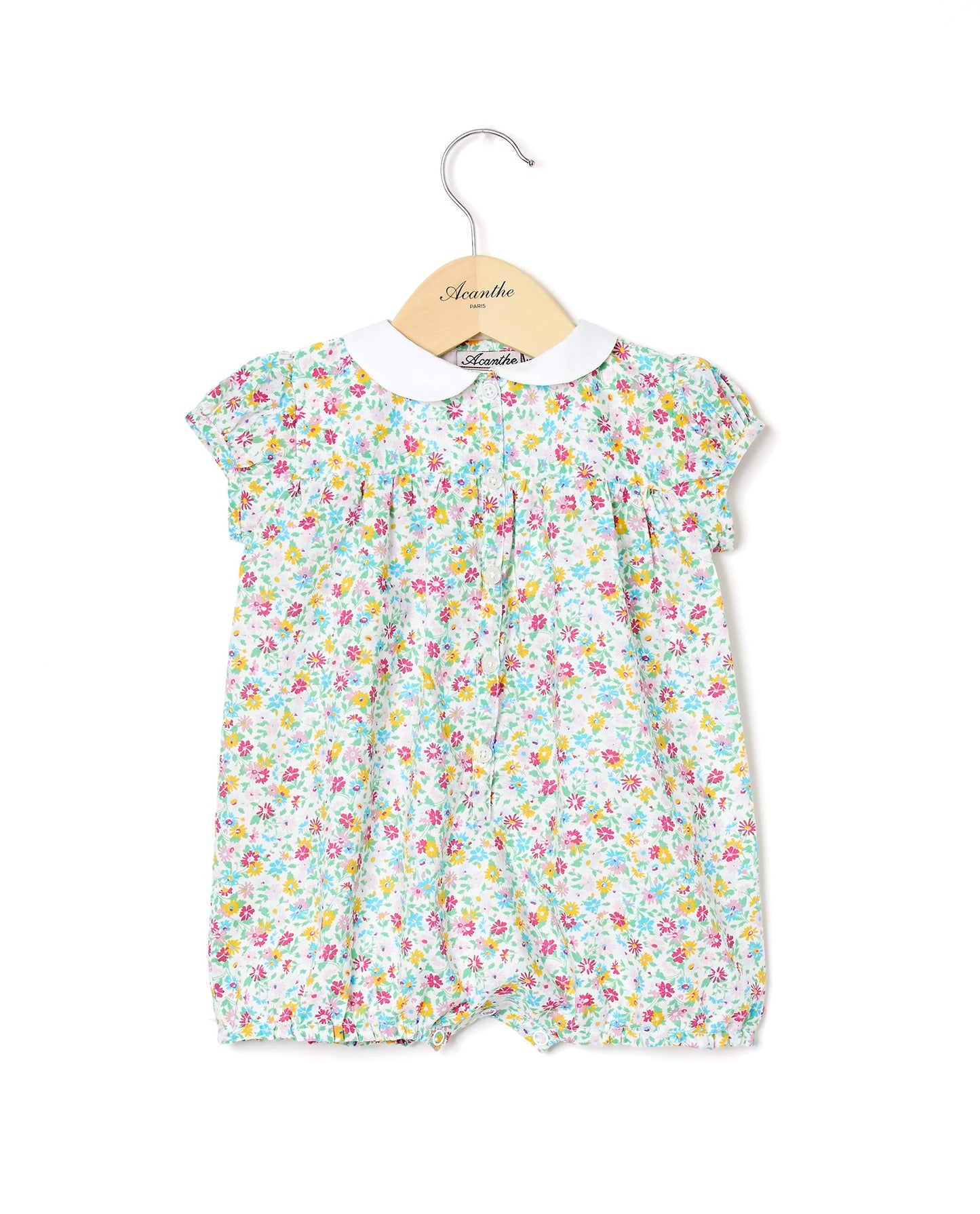 barboteuse col rond manches ballon L