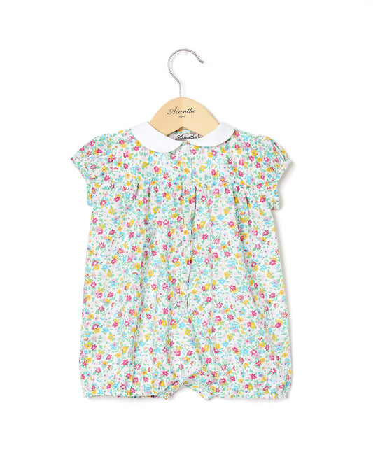 barboteuse col rond manches ballon L