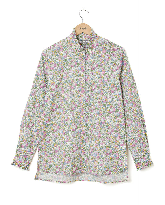 chemisier col et poignets à volants Fe