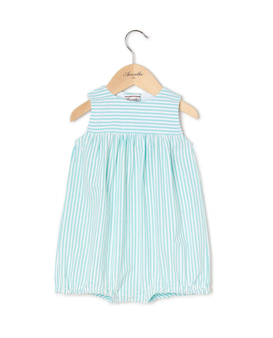 barboteuse taille haute seersucker vert