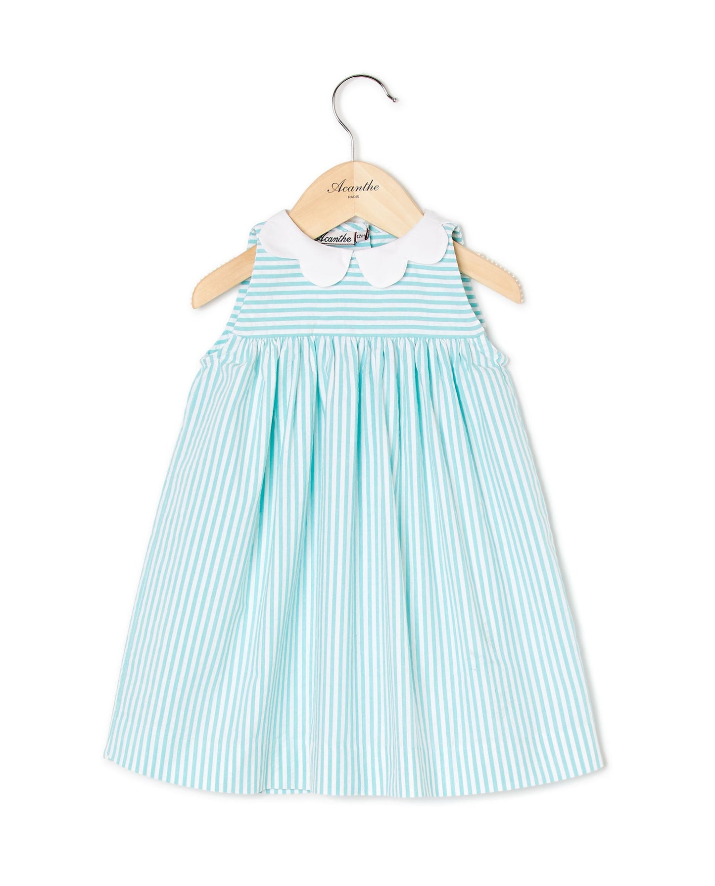 robe emmanchure américaine seersucker vert