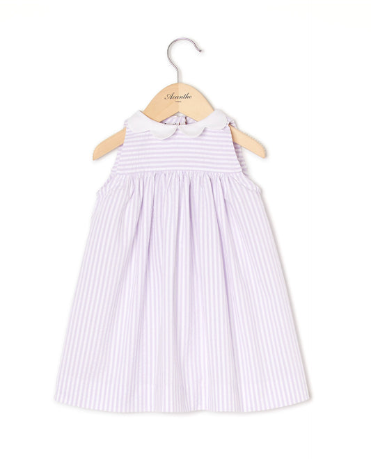 robe emmanchure américaine seersucker lilas