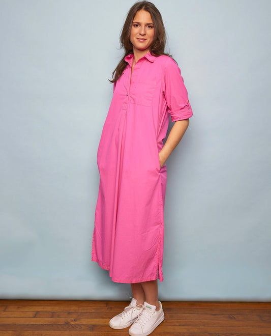 robe longue col ouvert coton Fe