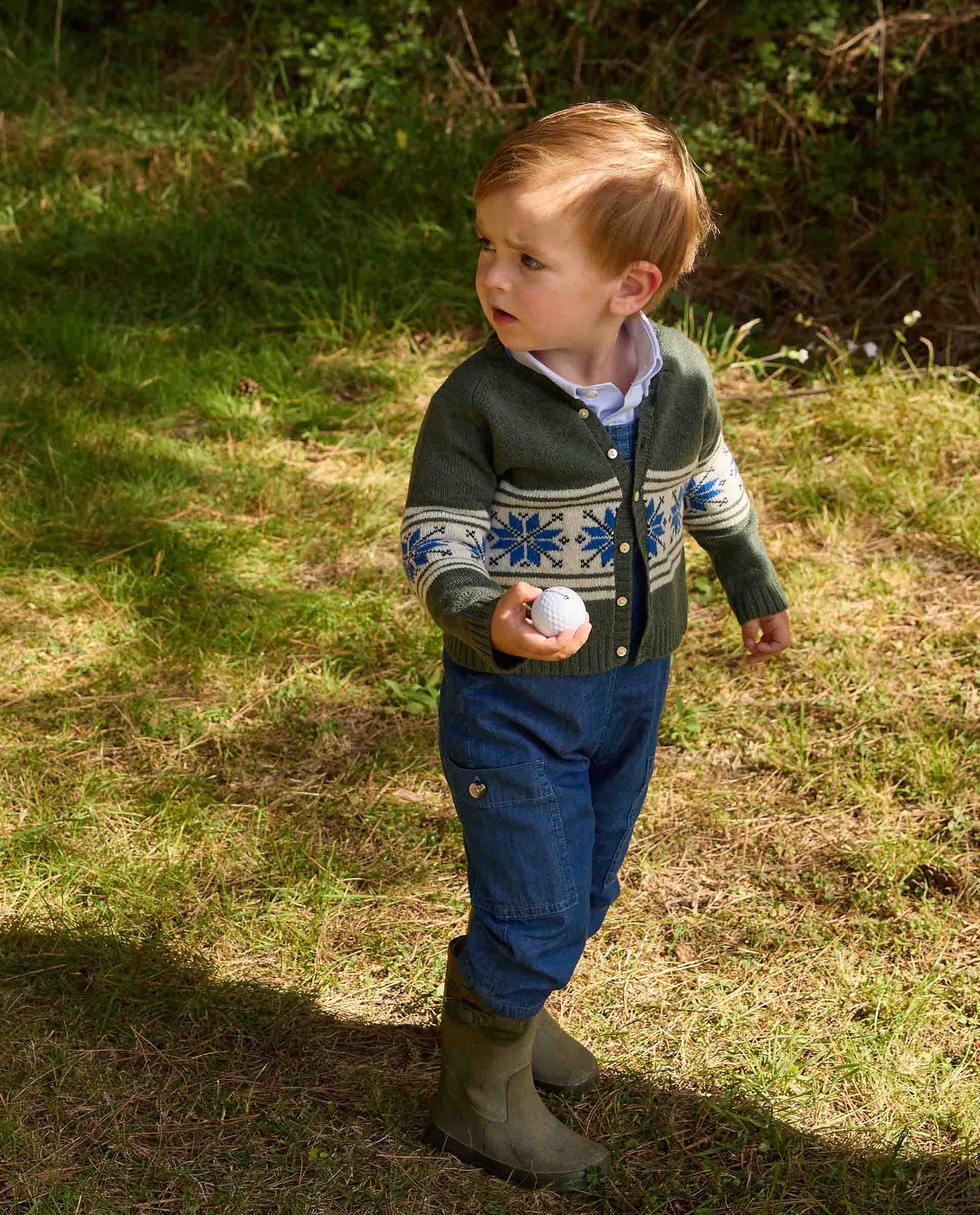 cardigan V jacquard 100 lwl Kaki