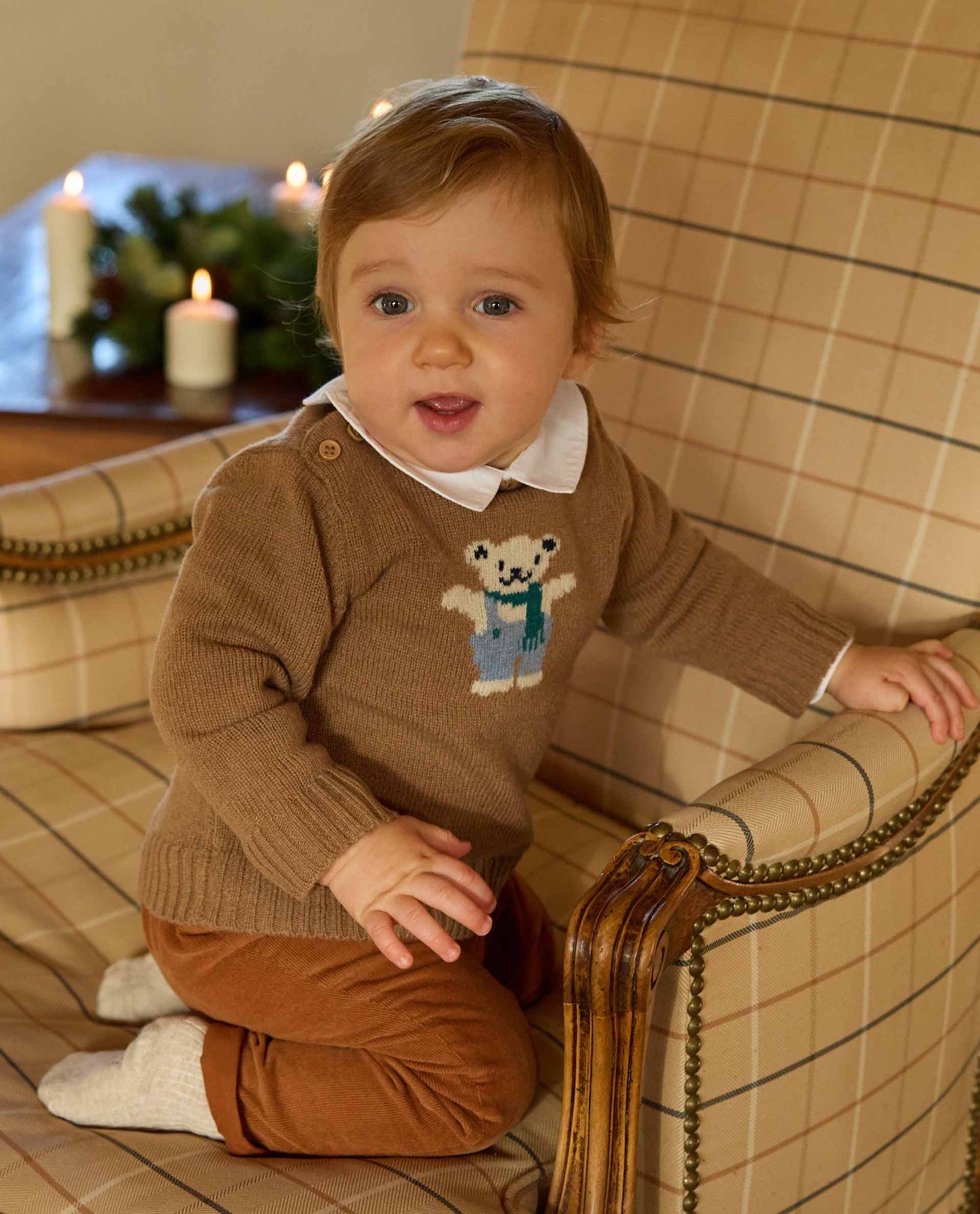 pull col rond jacquard 100 lwl camel