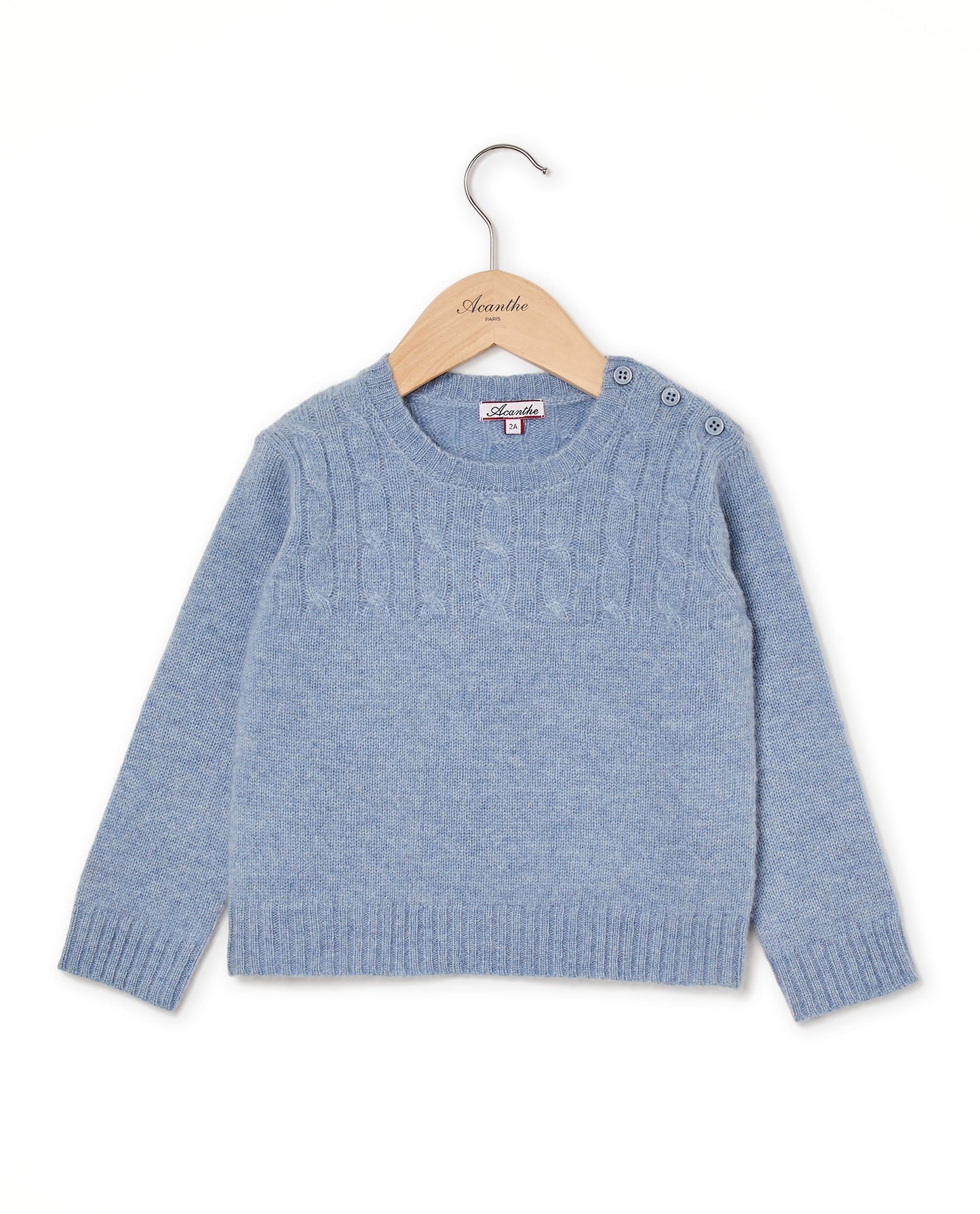 pull col rond 100 lwl Denim clair