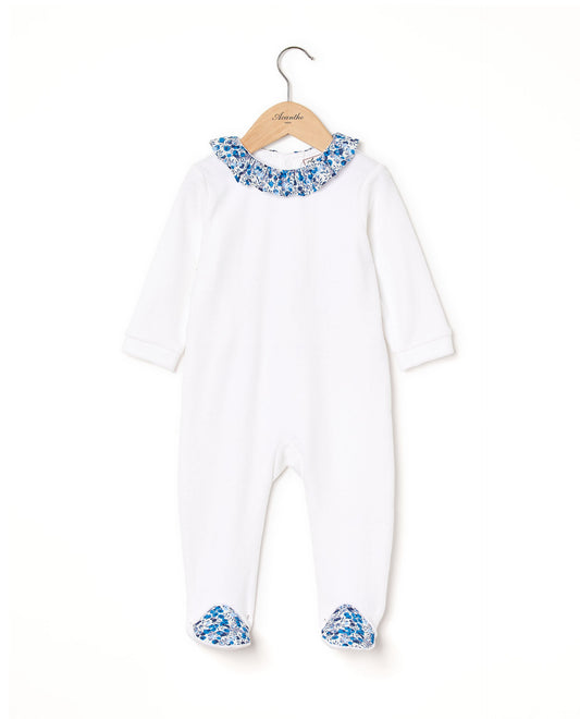 dors bien velours col volanté Liberty blanc/Liberty Wiltshire