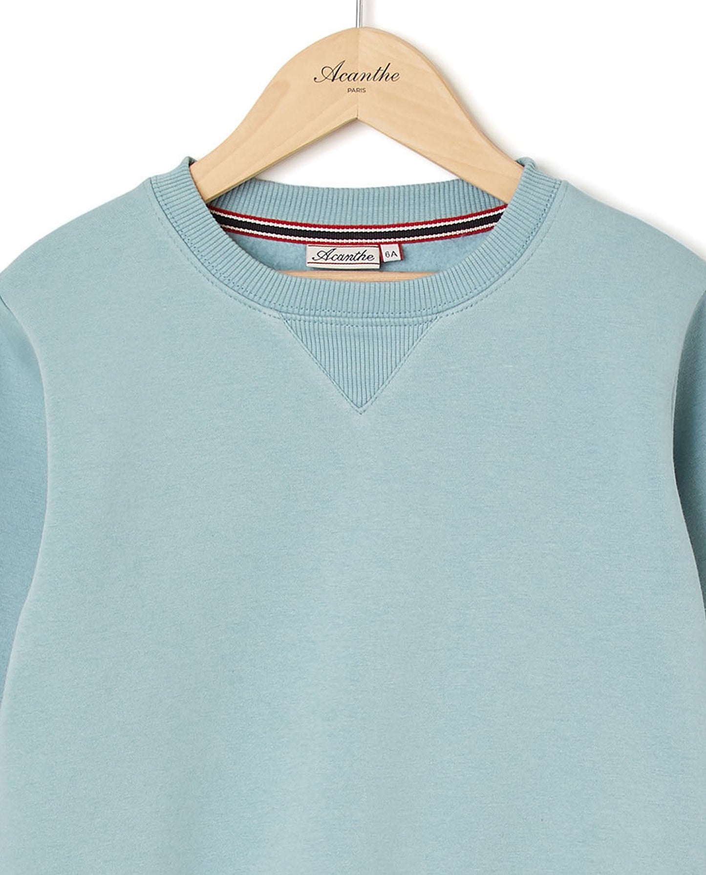 sweat col rond bleu vert